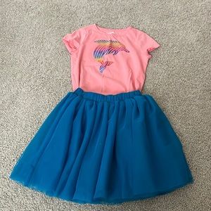 Hanna Andersson tulle skirt and land end shirt- excellent condition. Playful!